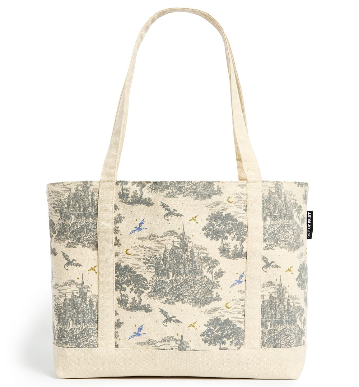Basgiath Toile Large Zippered Market Tote Bag