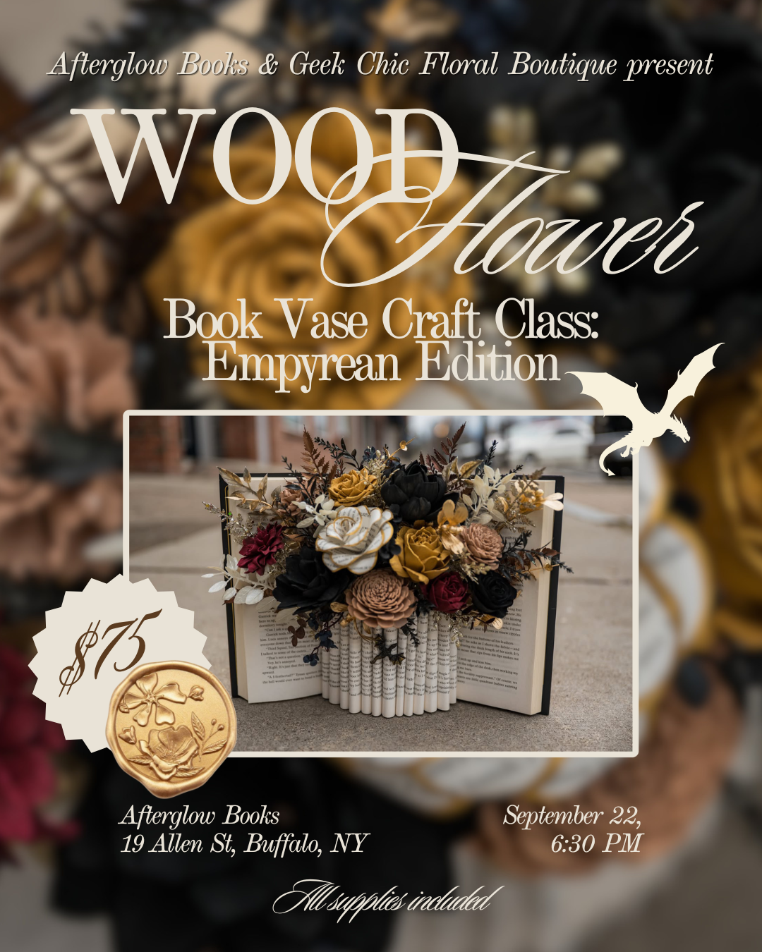 Wood Flower Book Vase: Empyrean Edition