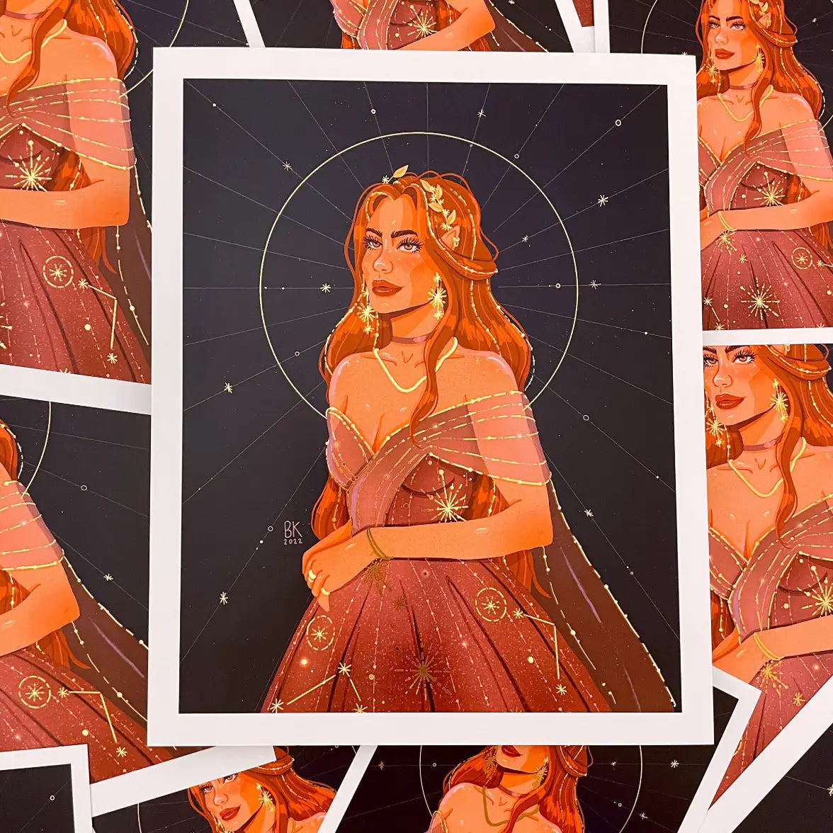 Elain Gold Foil Art Print