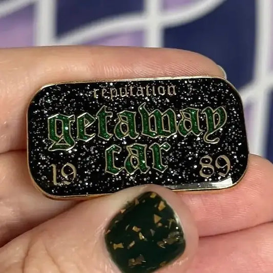 Getaway Car Glitter Enamel Pin