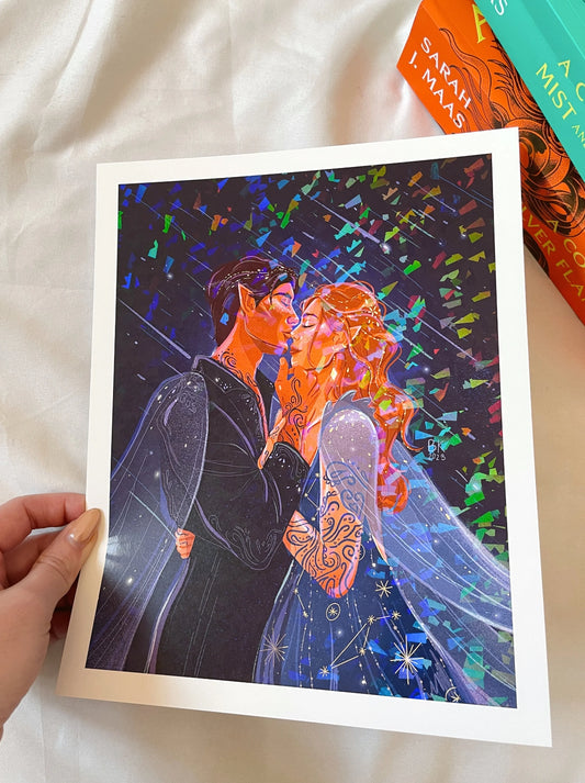 Feyre & Rhysand Holographic Art Print