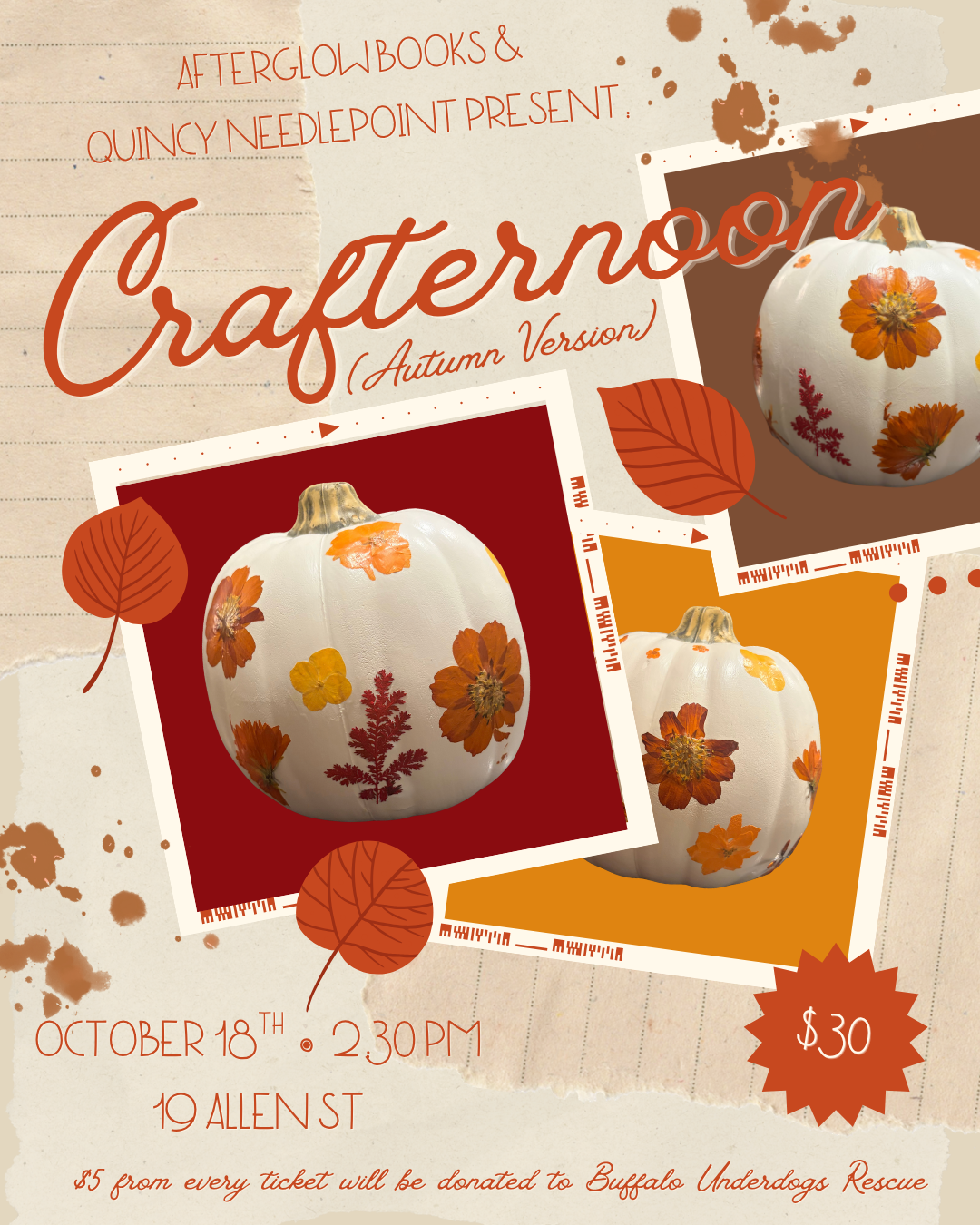 Crafternoon - Pressed Flower Pumpkins