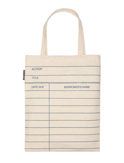 Natural Library Card Tote