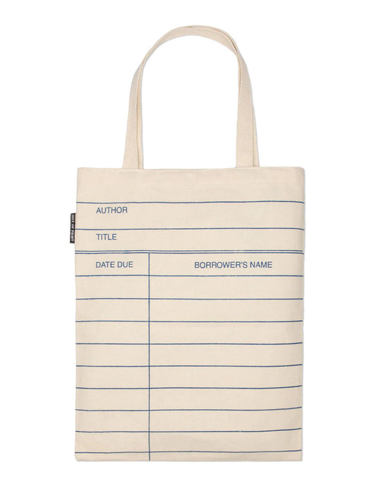 Natural Library Card Tote