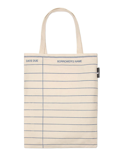Natural Library Card Tote
