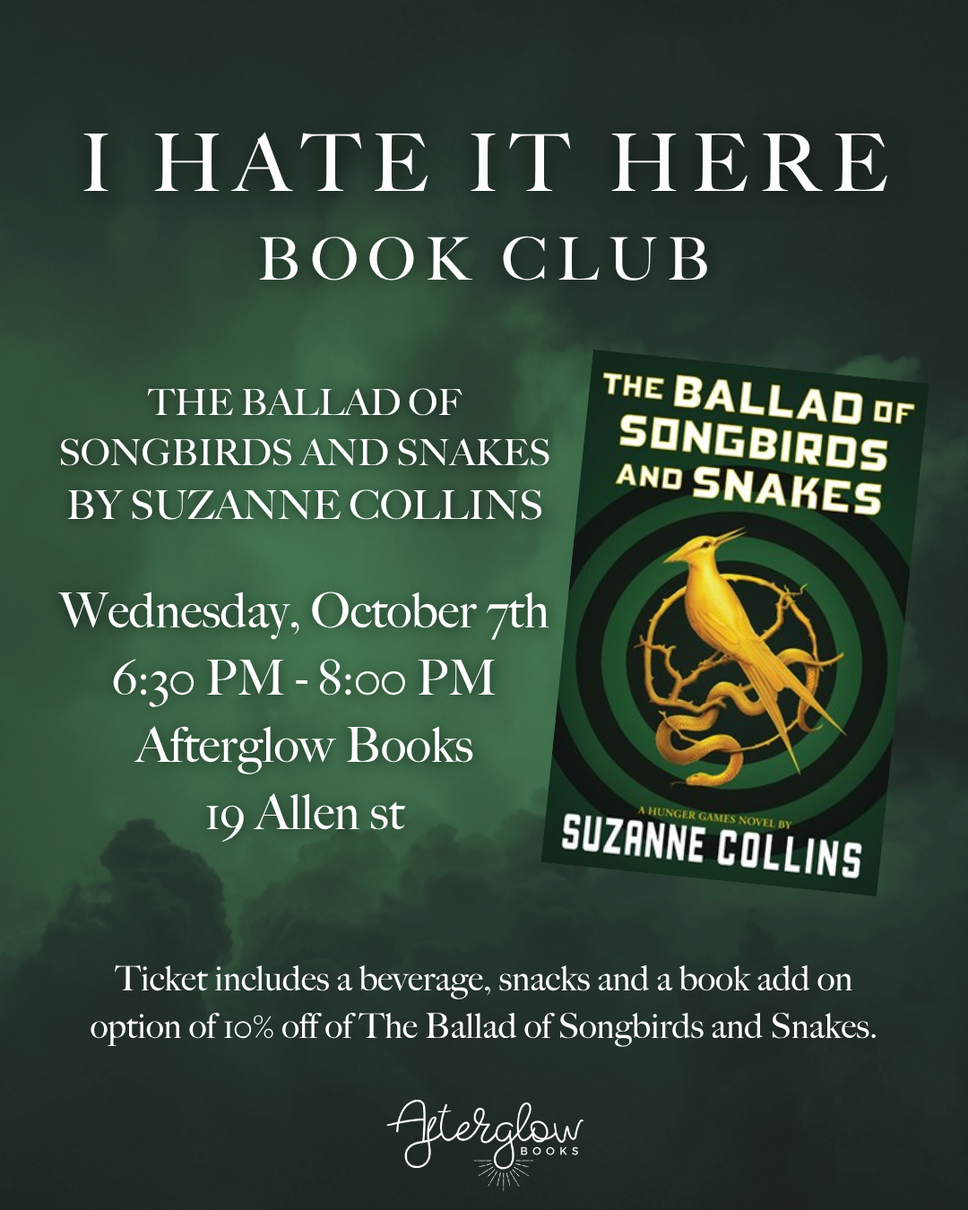 Hate It Here Book Club - The Ballad of Songbirds and Snakes