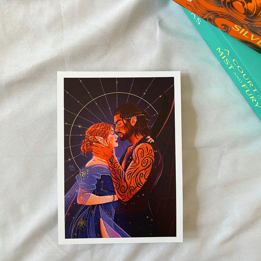 Nesta and Cassian Gold Foil Art Print